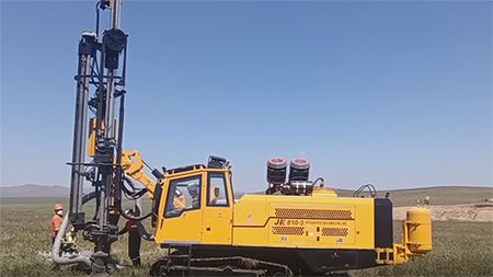 JK810-3 DTH drilling rig in Mongolia project